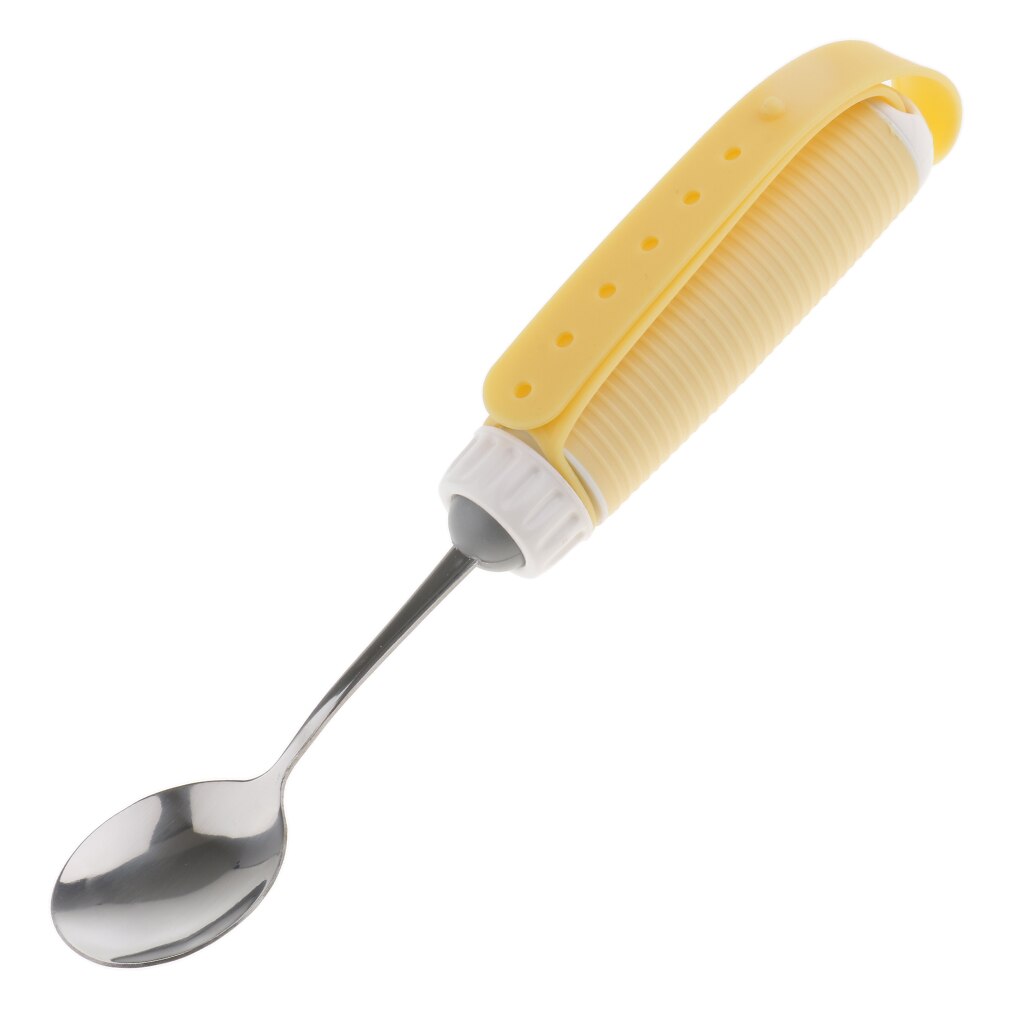 Cuillère pivotante Flexible à 360 °, ustensiles, aide à manger avec poignée de sangle Portable pour personnes âgées, arthrite, secouer les mains