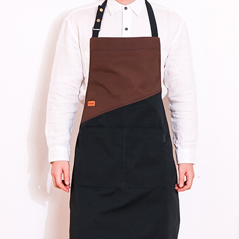 Keukenschort voor vrouwen, mannen, café, winkel, barbecue, kappersschorten, verstelbare restaurantchef, werkkleding, oberslabbetjes
