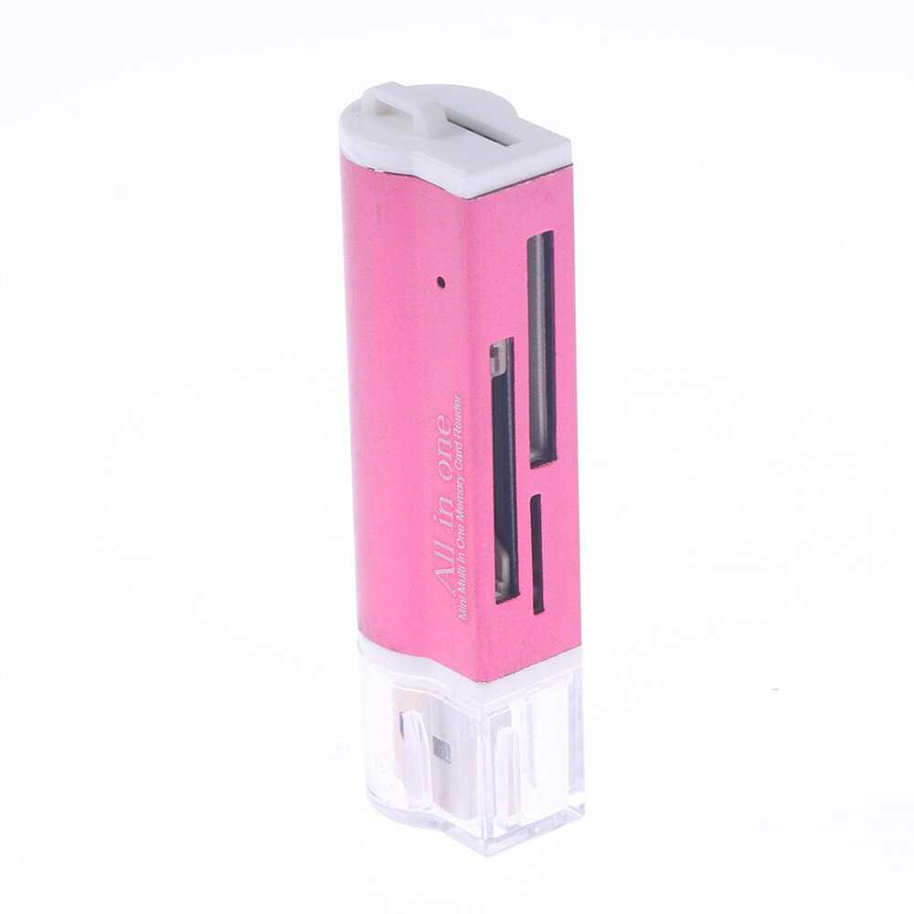 4 In 1 Micro USB 2.0 Memory Card Reader Adapter for Micro SD SDHC TF M2 MMC MS PRO DUO: red