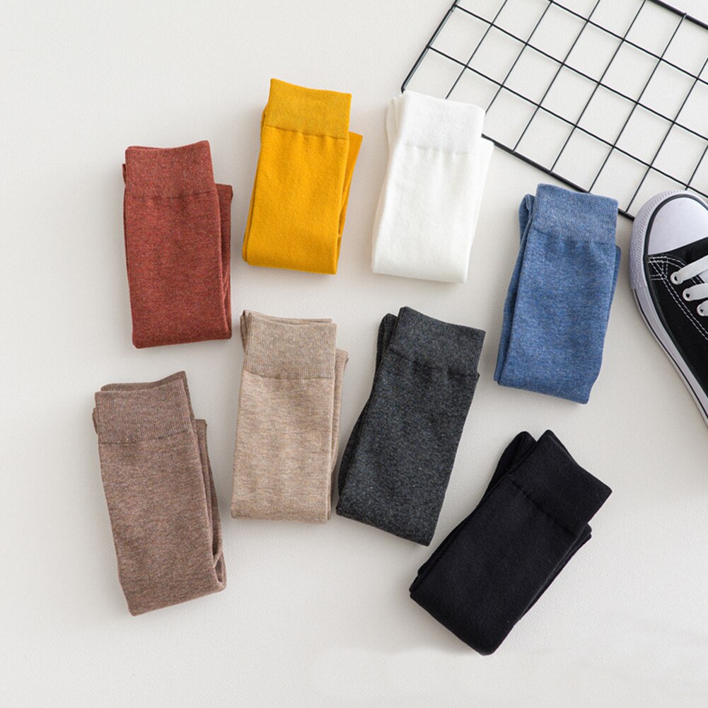Cotton Ladies Knee High soild color Socks Women student Socks School Party street dancing knee sock for women girls Ladies