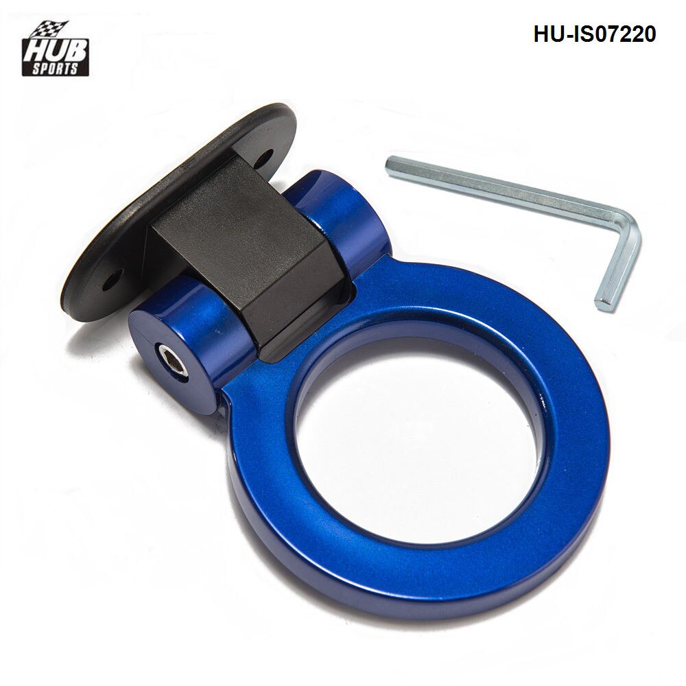 Pegatina de parachoques Universal ABS para coche, Kit de gancho de remolque de simulación de coche, accesorios para coche, HU-IS07220: Azul