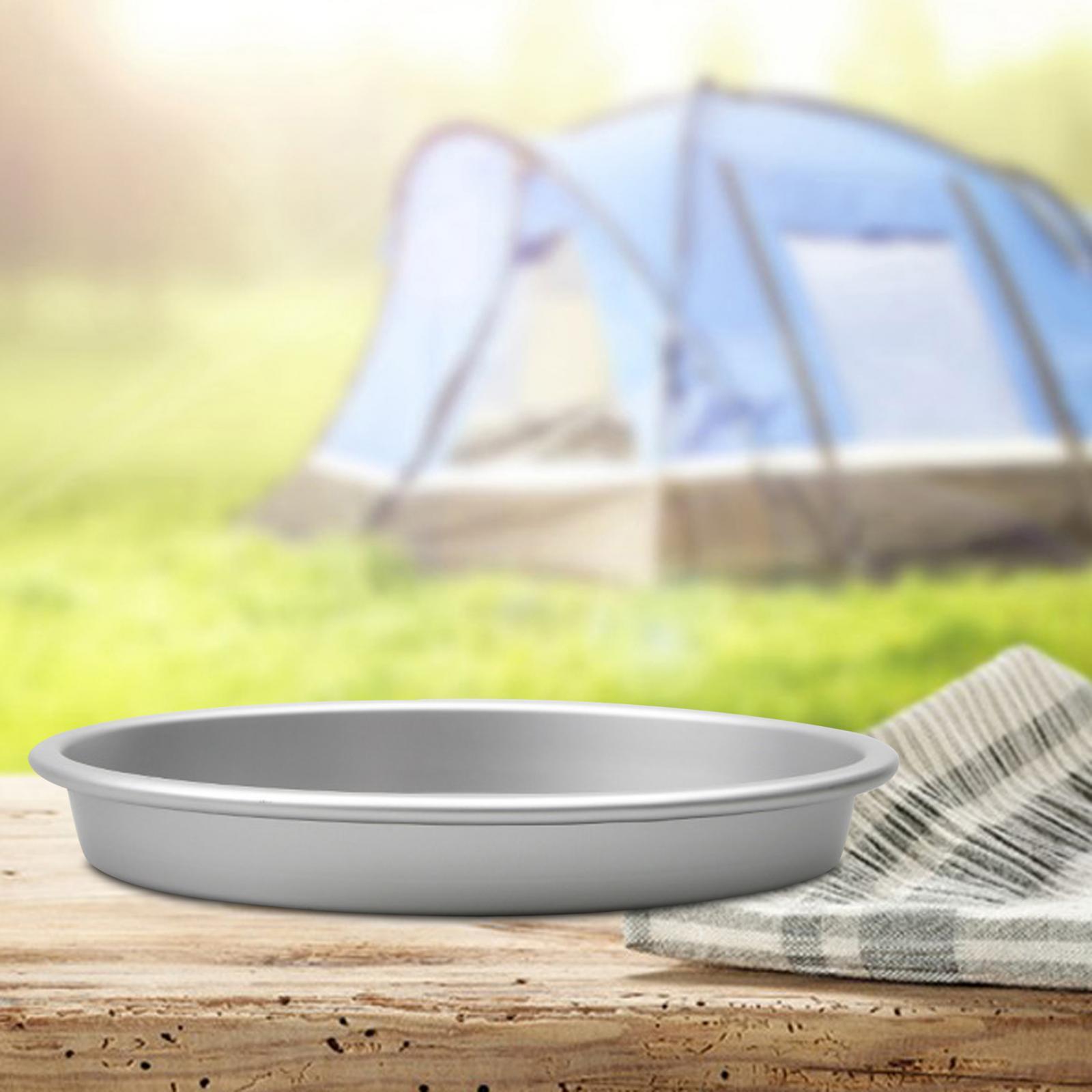 8 tums tallrik i aluminiumlegering, metalldiskar som serverar campingtallrikar för picknick utomhuscamping, återanvändbara