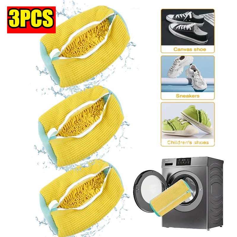 6-1pcs Washing Machine Shoe Bag for Sneakers Cleaning Slippers Washing Machine Cover Shoe Laundry Bag Soft Bristle Clean Brush: DARK GRAY