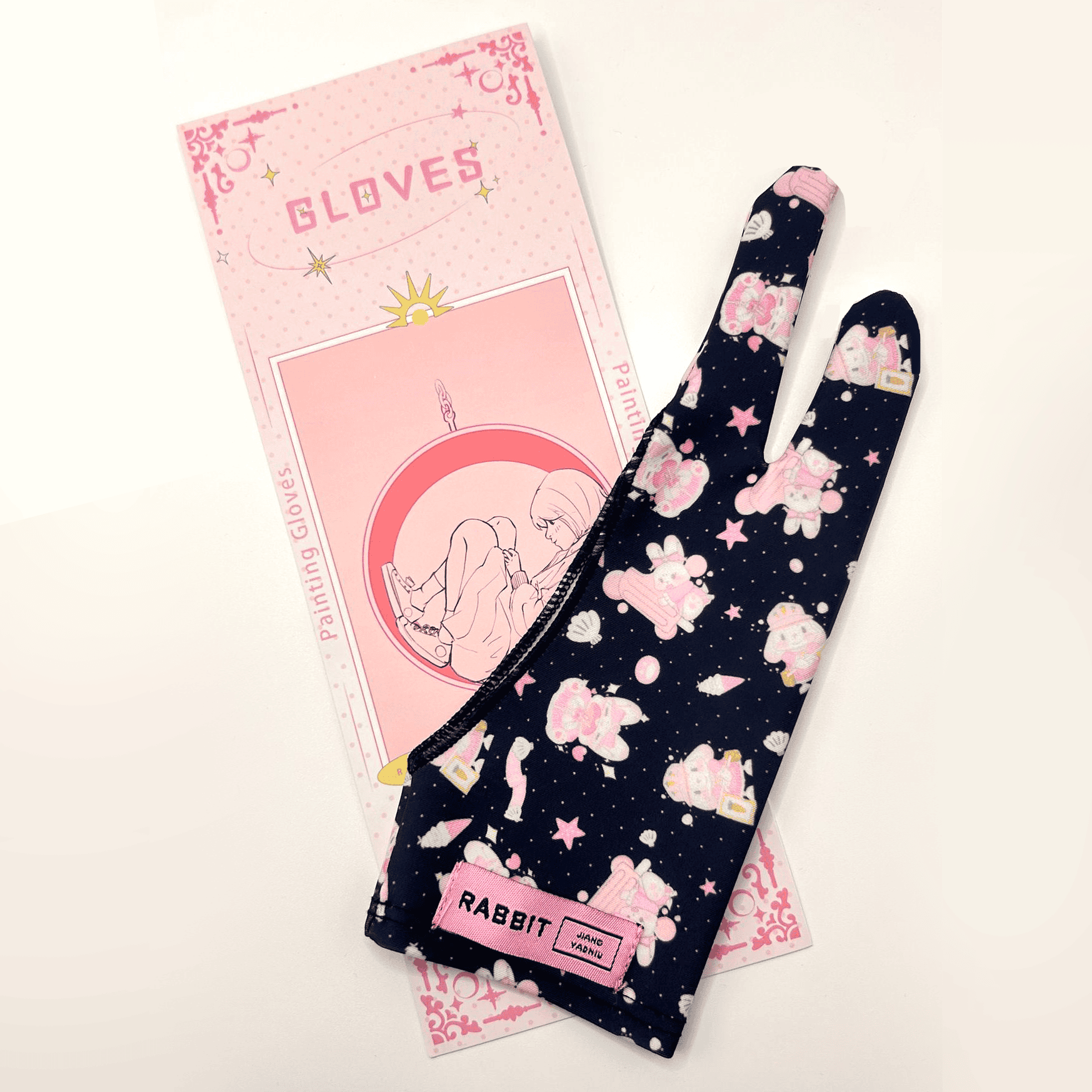 Leuke handschoen met twee vingers voor iPad/grafische tekentablet HUION / WACOM/XP-PEN, zweetbestendige handschoen voor het schetsen van schilderkunststudenten: Paars