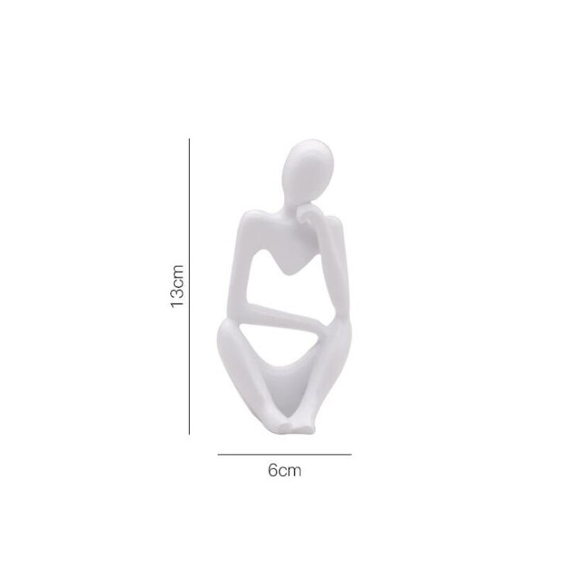 Home Decoratie Hars Sculptuur Denker Karakter Abstract Standbeeld Art Europese Stijl Voor Home Decor Moderne Kantoor Plank Desktop: White B