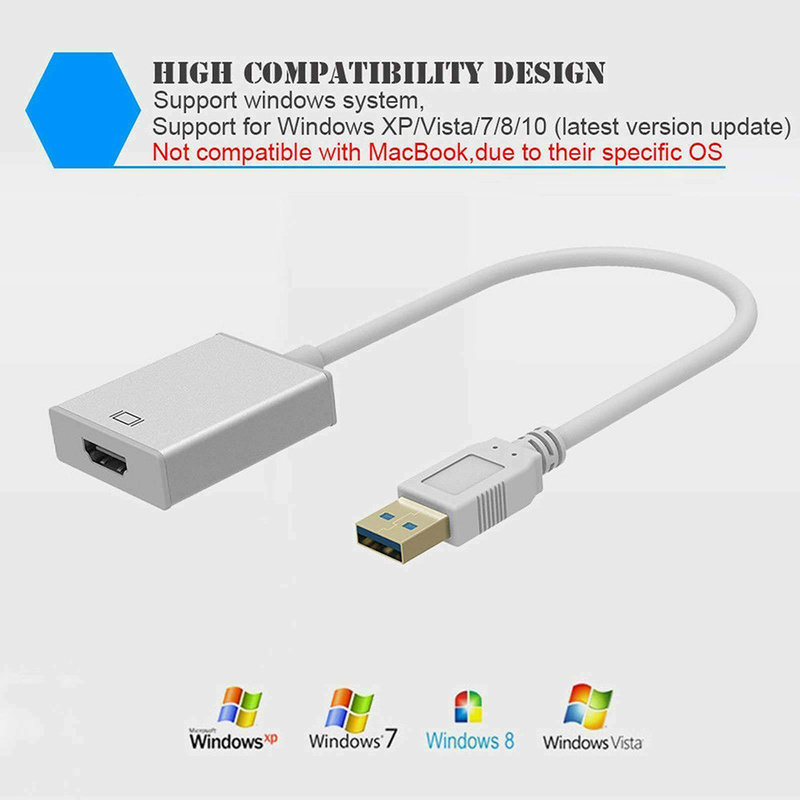 Usb 3.0 Naar Hdmi Hd 1080P Video Cable Adapter Converter Voor Hdtv Pc Drive Gratis Usb3.0 Naar Hdmi Hd adapter Kabel/Converter