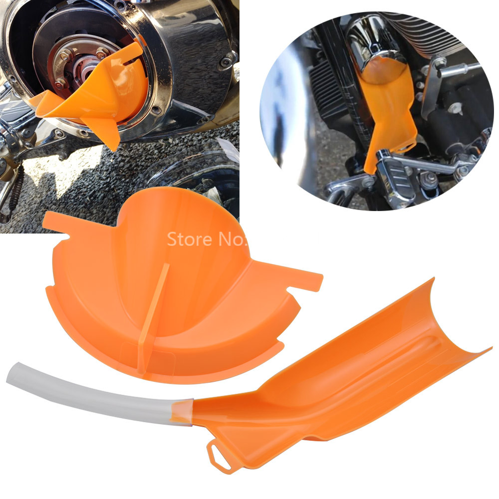 Kit d'entonnoir d'huile de vidange de collecteur d'entonnoir de remplissage d'huile primaire sans égouttement Orange pour les modèles Harley XG VROD XL FXD FLH FLS