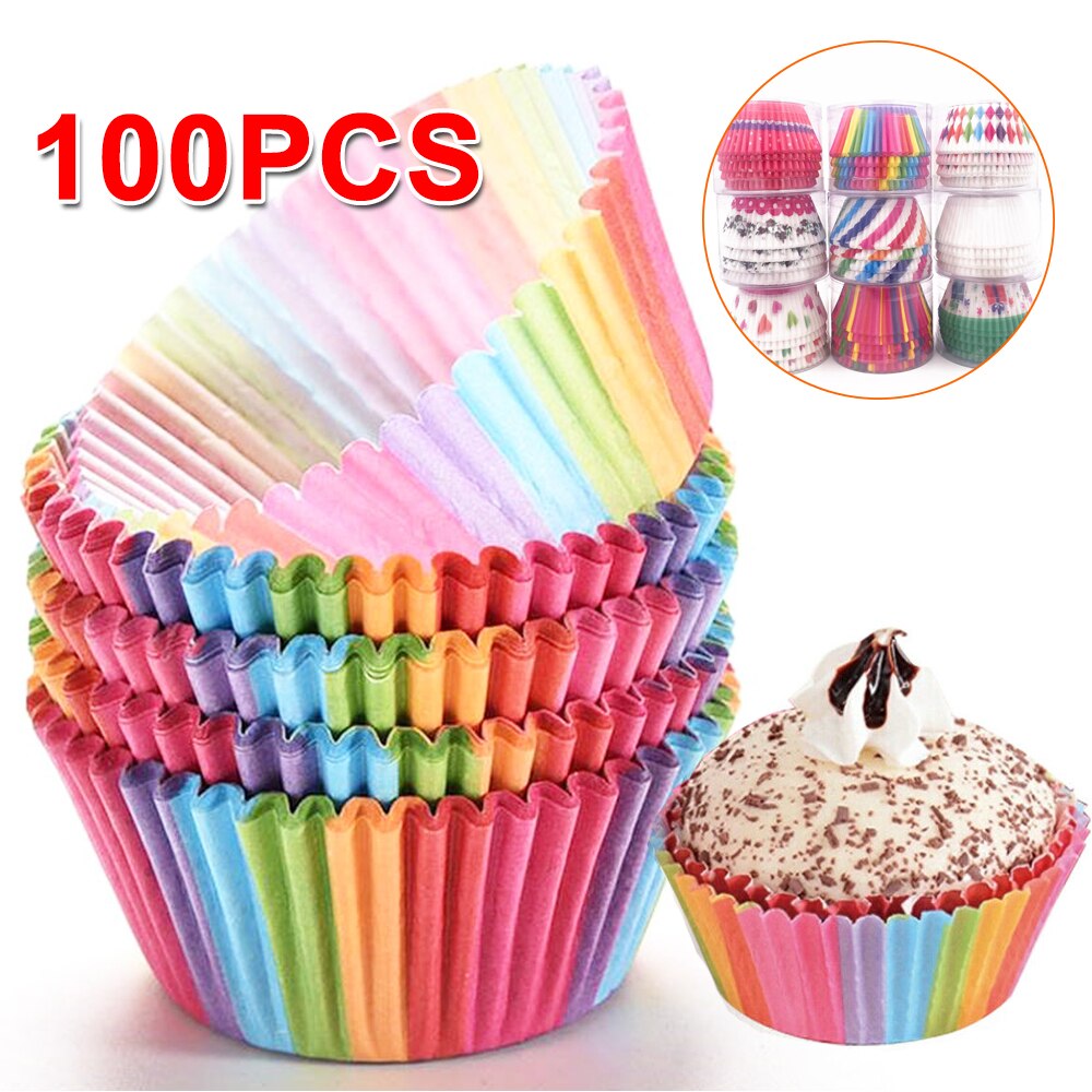 Boîte à muffins Cupcake en papier, 100 pièces, boîte à muffins, plateau de fête, outils de décoration de gâteaux, fête d'anniversaire