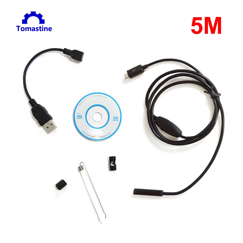 Endoscopio inalámbrico HD Wifi USB, boroscopio IP67, impermeable, cámara de serpiente Flexible de inspección Android 2/3, 5/5M con 6 luces LED