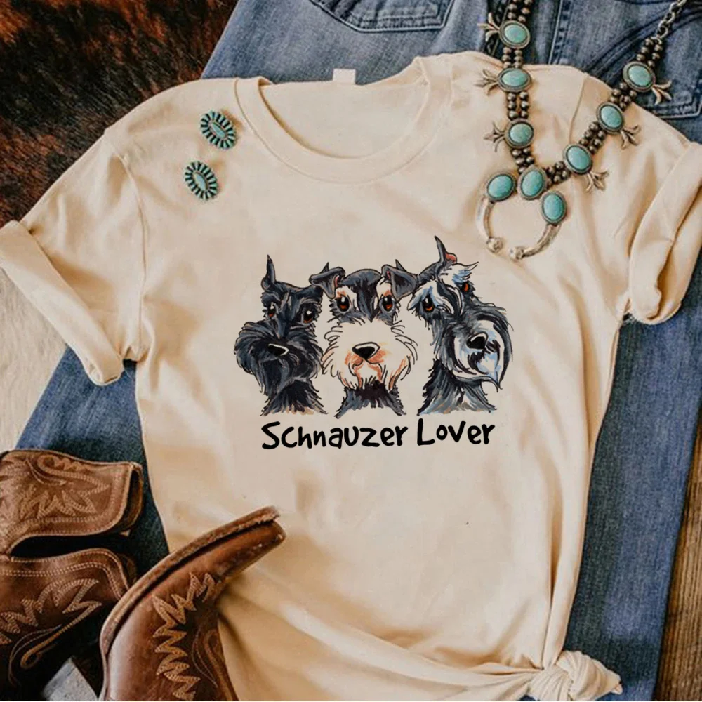Schnauzer Tee femmes bande dessinée japonaise drôle t-shirt fille bande dessinée vêtements: XXXL / GRIS