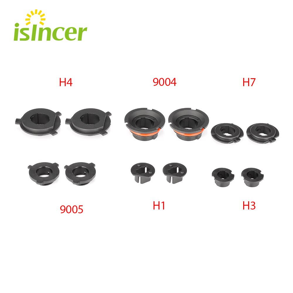 2 stk bil led hovedlys pære adapter holder base sokkel holder for  h1 h3 h4 h7 9004 9005 9007