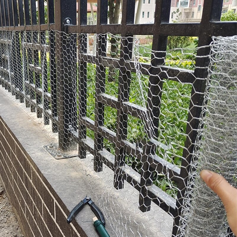Red de cerca de animales para jardín, malla de alambre Hexagonal galvanizada duradera, resistente a los arañazos, para pollo, conejo, 95AA