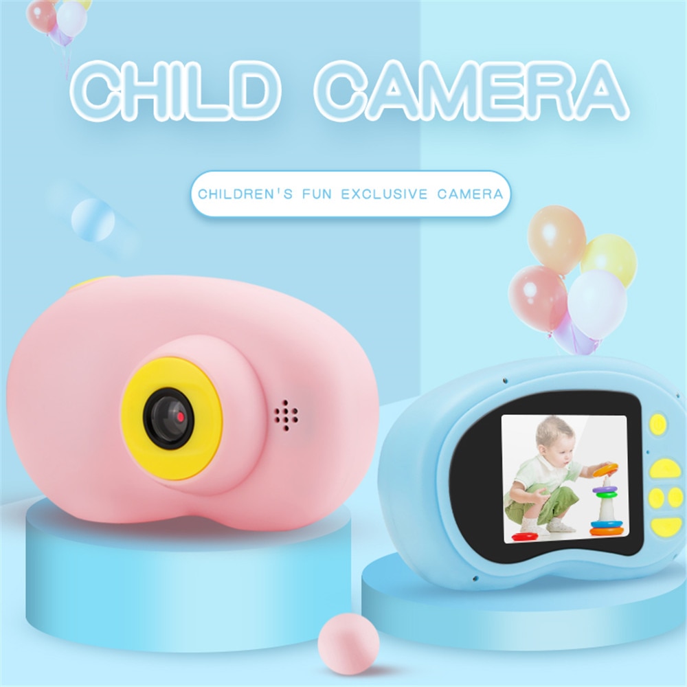 Kebidu digitalt kamera mini børn kamera lille slr smart kamera legetøj tegneserie spil foto lyserød blå til børn fødselsdag