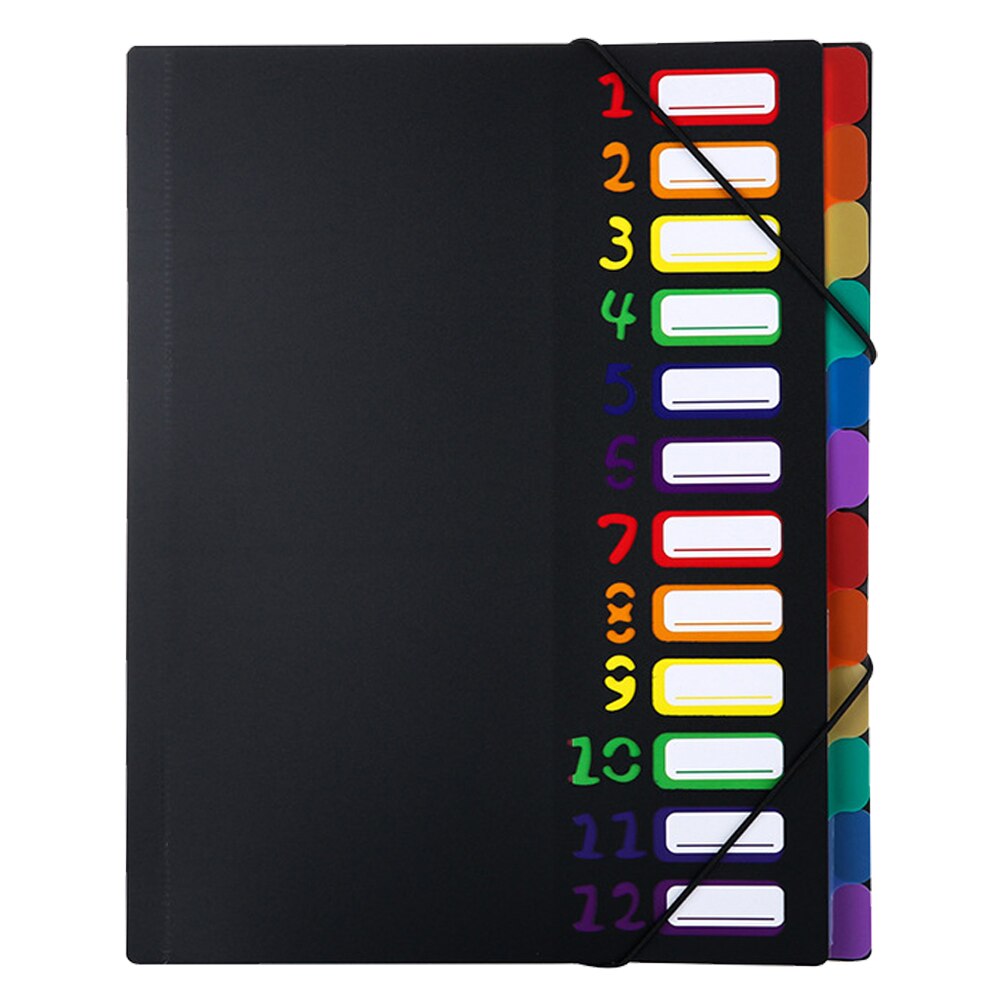 Multi-use File Folder A4 Document Folder Receipt Organizer Binding Filer Holder: Black