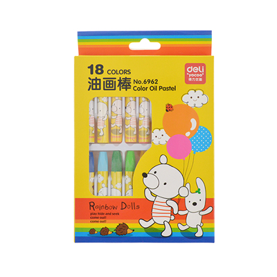 , lápiz Deli stick 18/24/36, pintura al óleo en colores Pastel, crayones, suministros de pintura, ceras para niños, estudiantes de Bellas Artes: 18 color
