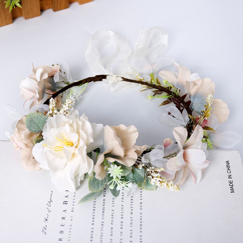 Handgemaakte haarsieraden strandkrans bruids haarband hoofddeksels voor bruiloft bloem tiara bloemenkransen slinger kroon