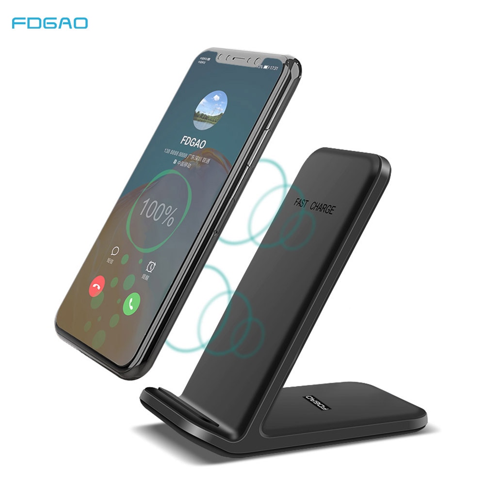 FDGAO 15W Qi Wireless Charger Stand For iPhone 11 Pro Max XR 8 X XS Type C USB Fast Charging Dock Station for Samsung S20 S10 S9