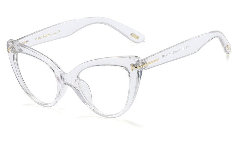 vintage Style Cat eye glasses frame women brand Optical Transparent Eyeglasses Frame Female: Clear