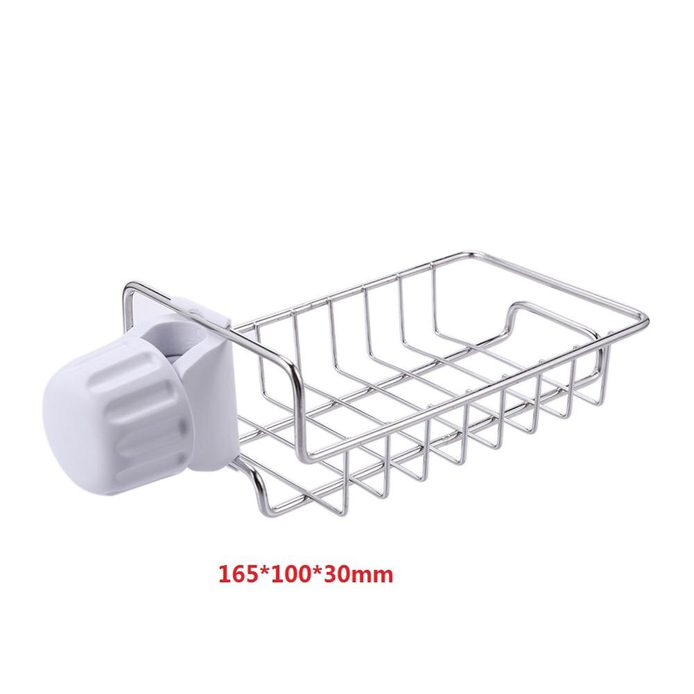 Stainless Steel Faucet Drain Hanging Rack faucet shelf sponge dish cloth finishing rack Bathroom Kitchen Sponge Organizer: Sliver B