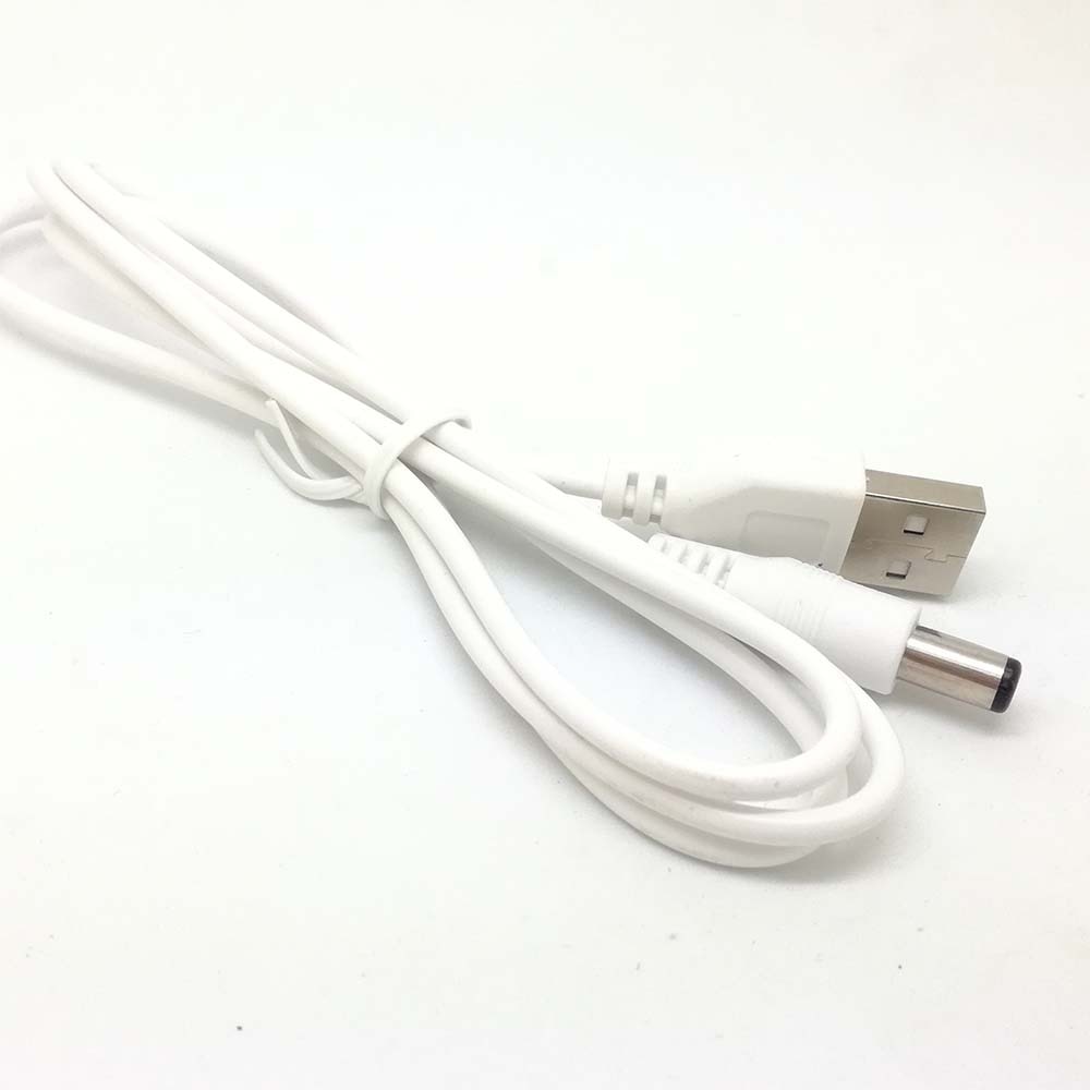 Valkoinen tietokone kannettava tietokone usb uros  to 5v dc 5.5mm x 2.1mm tynnyrin liitin virtajohto laturin kaapeli