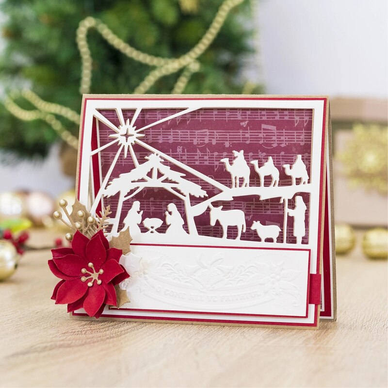 Qwell dieren geit kameel huisje frame metalen snijmallen diy scrapbooking knutselen papier kaarten decoratie album