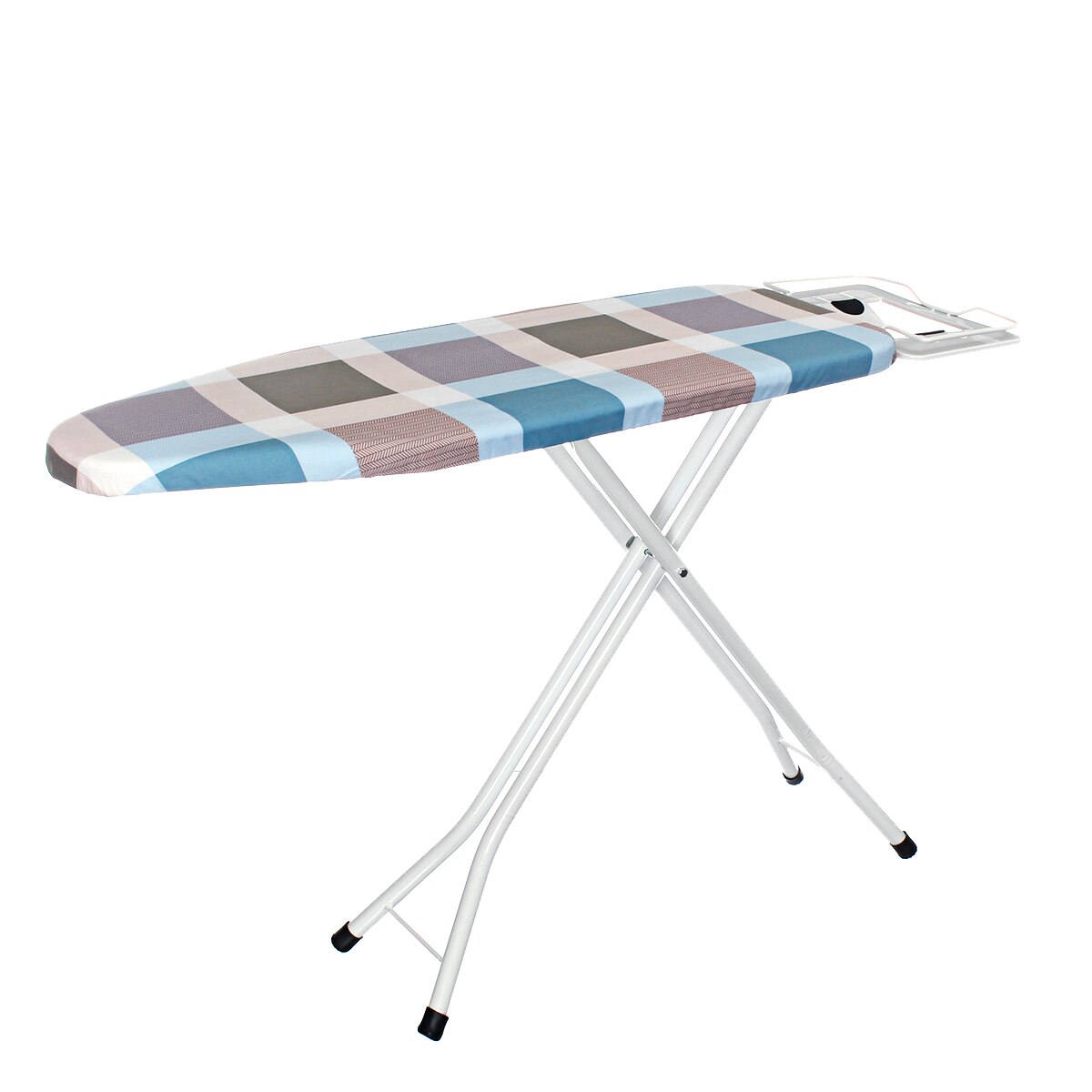 Adjustable Height Ironing Board Table Stand Portable Folding Space Saving Elasticated Household Ironing Board Heat Non-Slip: blue