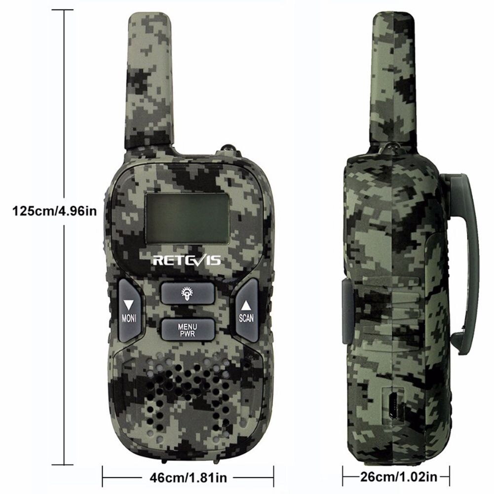 RETEVIS 2 uds RT33 Mini Walkie Talkie para niños niño Radio Hf 0,5 W PMR FRS/GMRS/8/22CH VOX PTT linterna pantalla LCD PMR446 Gi