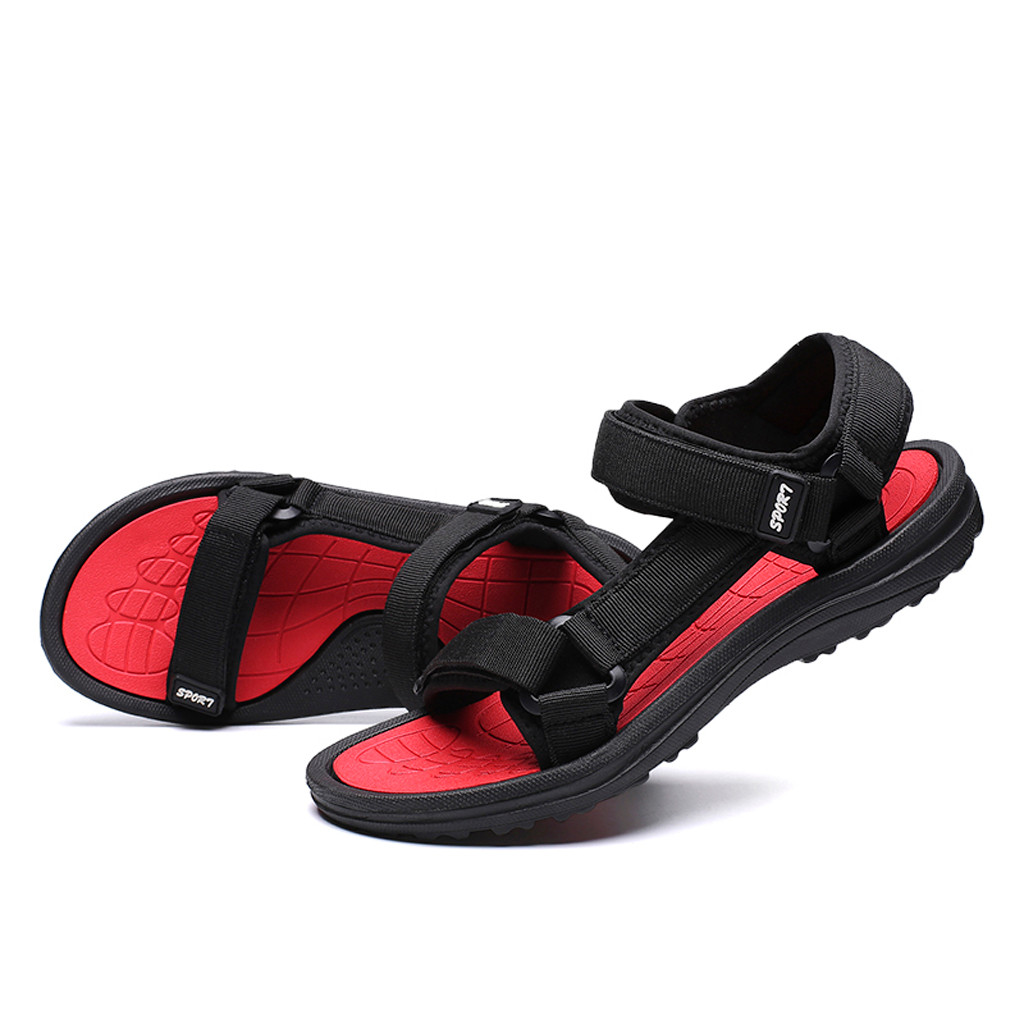 Bout ouvert En Plein Air hommes Flats Décontracté Chaussures De Plage Sandales Respirantes D'été Creuse Mâle Cool Appartements Crochet et Boucle sapato masculino