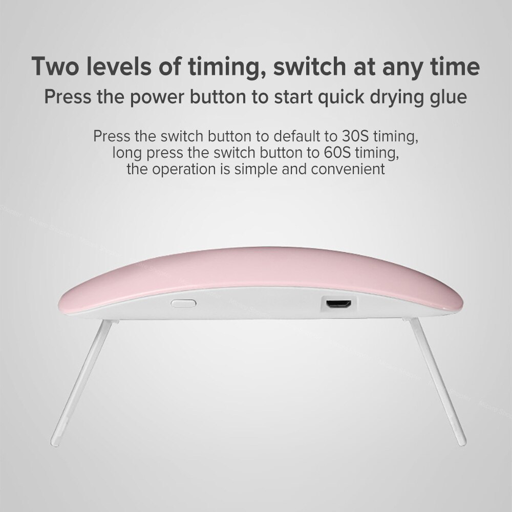 Lampe UV portative d'ongle de 12W 6 LED s pour sécher des ongles Mini lampe de Machine de manucure LED UV pour le vernis à ongles