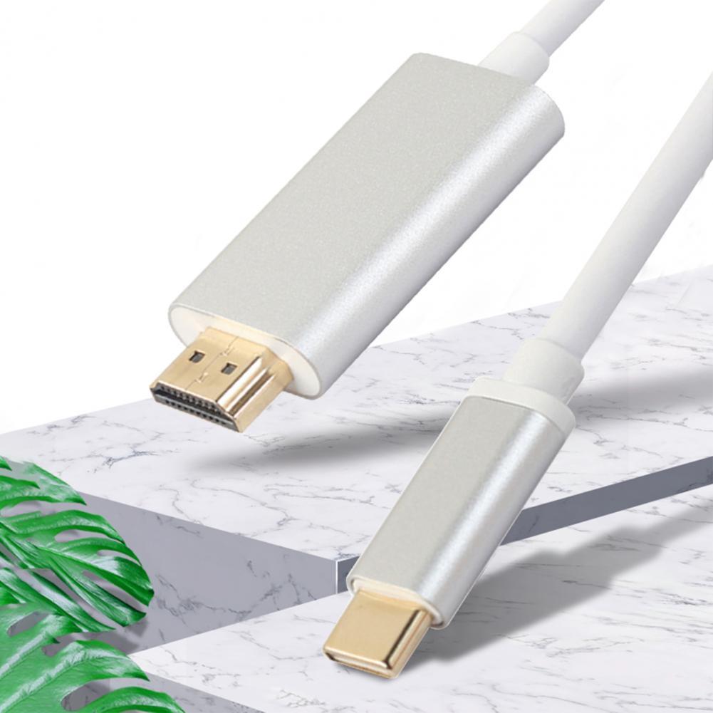USB C to HDMI-compatible Cable Charge in Both Directions Ultra-thin Wire Connector for Macbook- Hewlett-Packard PC