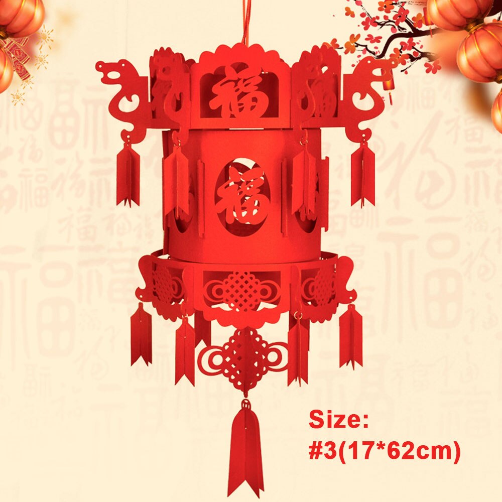 Hanging Chinese Lantern Happy Year Spring Festival Beautiful Best Wishes Ornaments Decorate Chinese Red Lantern