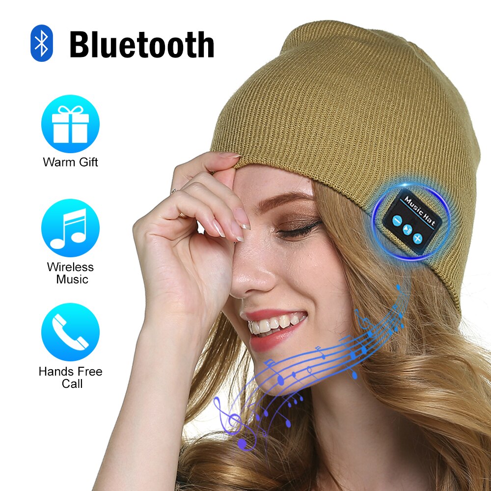 Bluetooth Beanie Hat Women Men Wireless Music Hat Winter Hat for Outdoor Sports Hiking Camping Running
