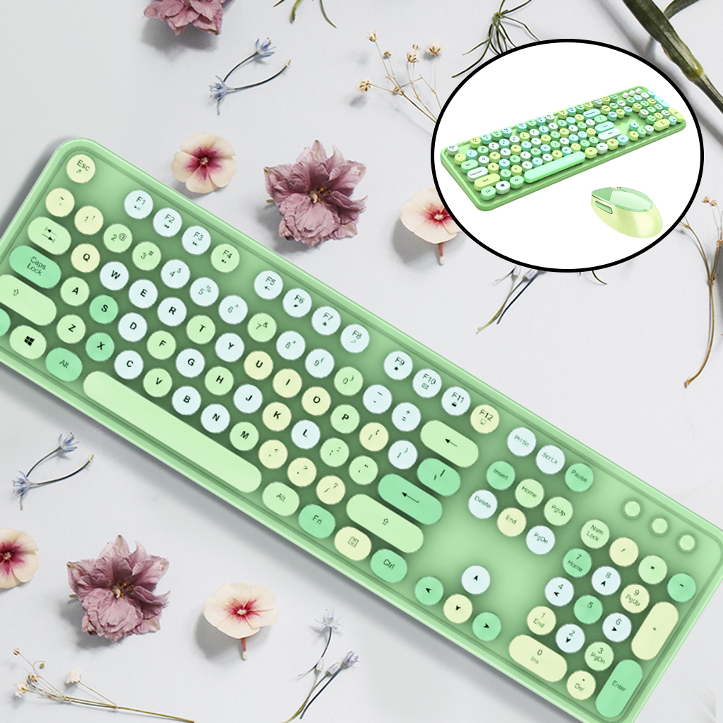 Gemengde Kleur 2.4Ghz Draadloze Toetsenbord En Muis Combo Set 104 Kleurrijke Toetsen Met Usb-ontvanger Voor Mac Pc Laptop desktop