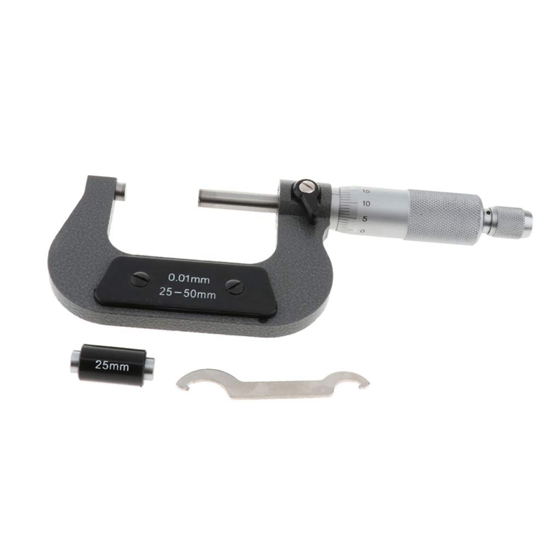 Mechanical Micrometer 25-50mm Range 0.01mm Resolution High Precision Outside Micrometer Industrial Tool