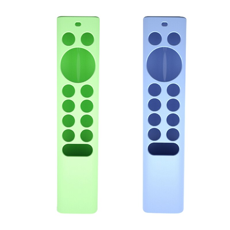 2x Afstandsbediening Stofdicht Silicone Case Wasbaar Voor Shield Tv Pro / 4K Hdr Lichtgevende Blauw & Lichtgevende Groene