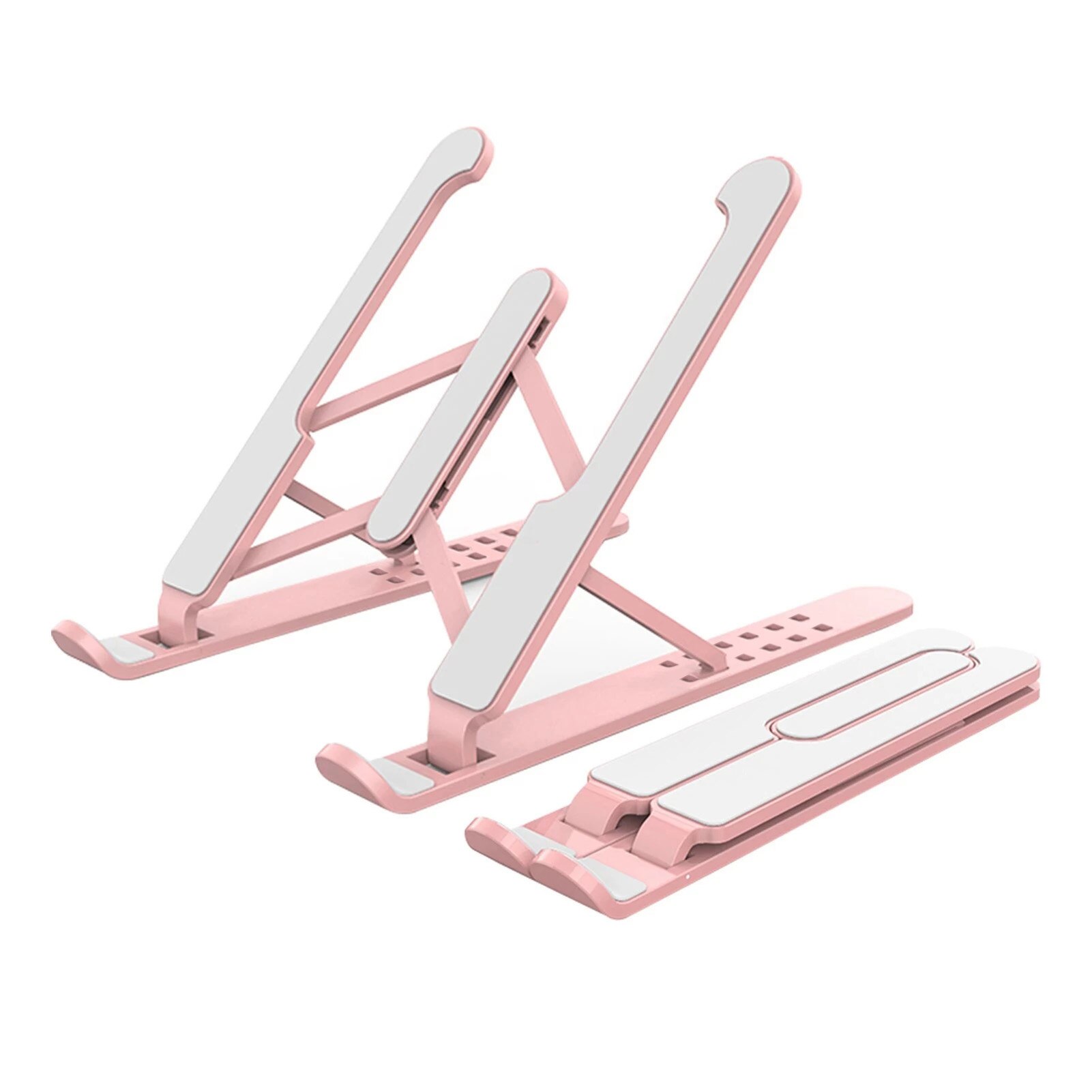 Laptop Stand Portable Tablet Holder Folding Laptop Mount Riser Portable Computer Laptop Mount: Pink