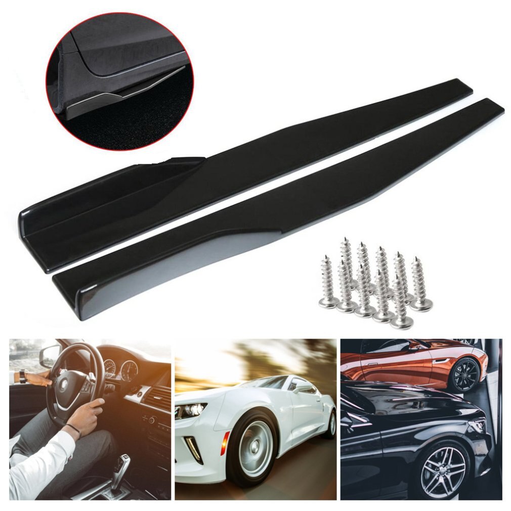 2 Pezzi Minigonne Laterali Universali Effetto Carbonio - Winglets Spoiler In ABS Per Auto - Diffusori Sottoporta