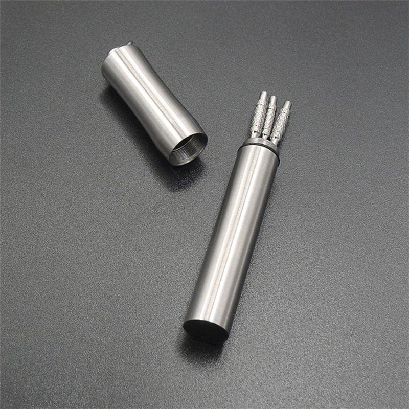 Porte-cure-dents en alliage de titane, pochette de voyage, étui à pilules étanche en acier inoxydable, conteneur avec porte-clés