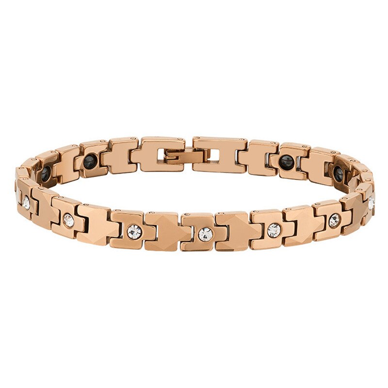 Nhgbft Vrouwen Rose Goud Kleur Tungsten Carbide Armbanden Energiebalans Gezondheidszorg Armband Minnaar Sieraden: Rose gold
