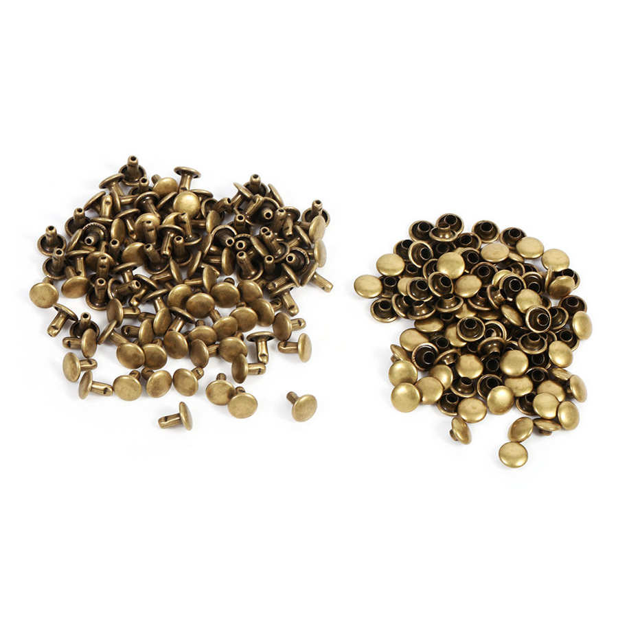 500 Set Leather Rivets 8x8mm Stainless Steel Double Cap Rivets