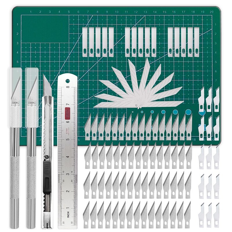 Precision Carving Craft Hobby Knife Kit with 90 PCS Blades for DIY Art Work Cutting, Hobby, Scrapbooking, Stencil: Default Title