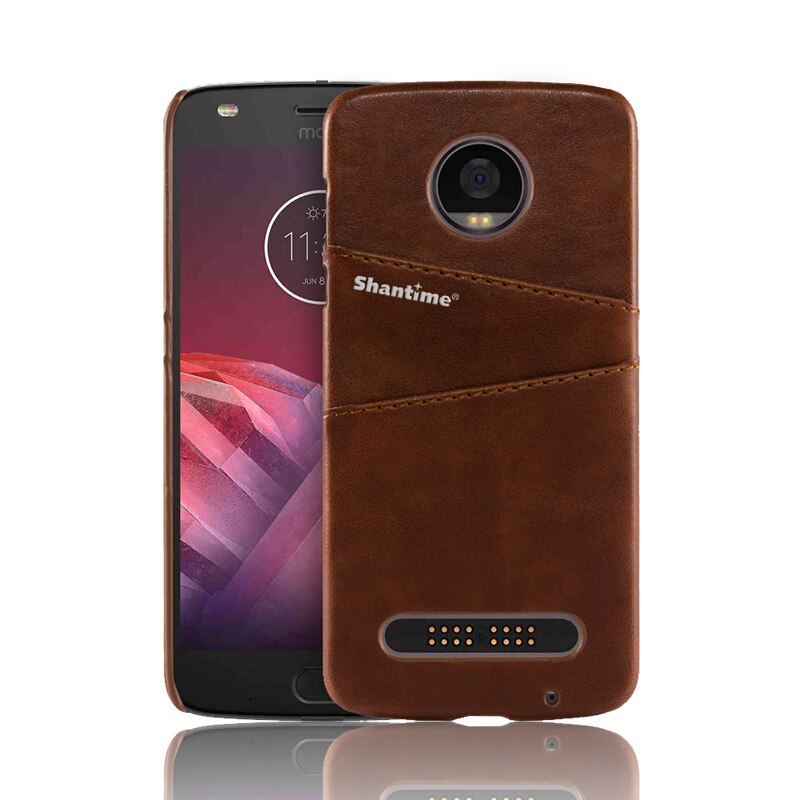 For Moto Z2 Play Z3 Play Pu Leather Case For Moto X4 Z2 Business Case For Moto Z Play Z Force Phone Case: For Moto Z2 Play / BROWN