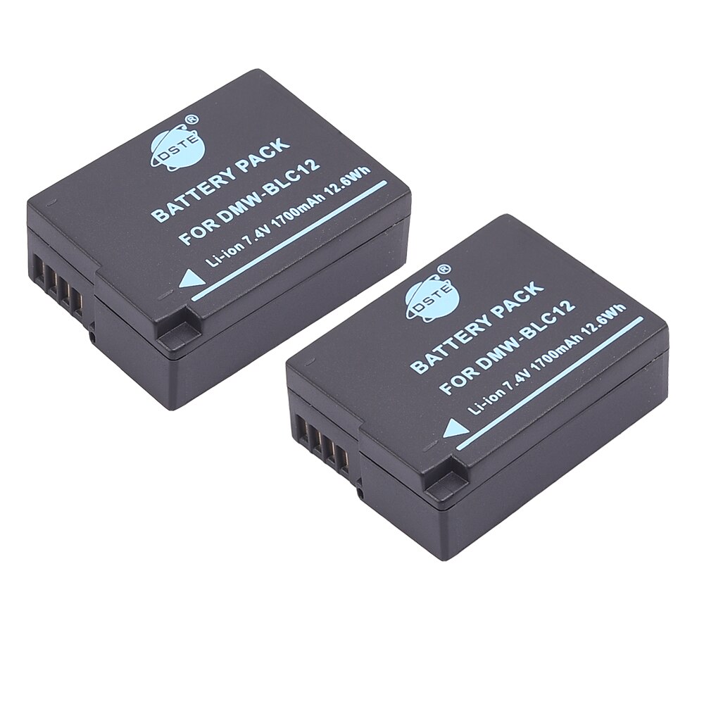 2 kpl 1700 mah 7.4v dste dmw-blc 12 blc 12e blc 12pp bp -dc12 bp-51 akku panasonic lumix  fz1000 fz200 fz300 g5 g6 g7 gh2 gx8: lle: Default Title