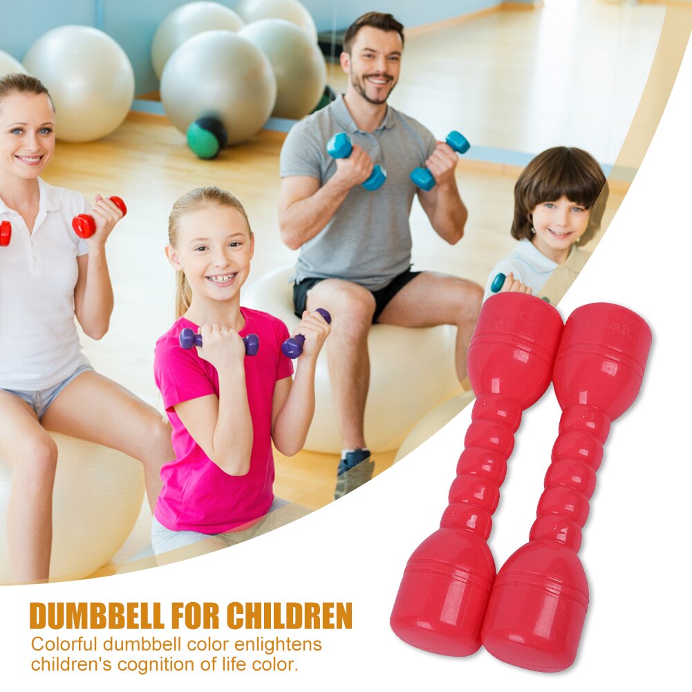 2 Stuks Kinderen Dumbell Plastic Fitnessapparatuur Kids Training Prestaties Outdoor Dansen Tool Workout Oefening Kleurrijke Speelgoed