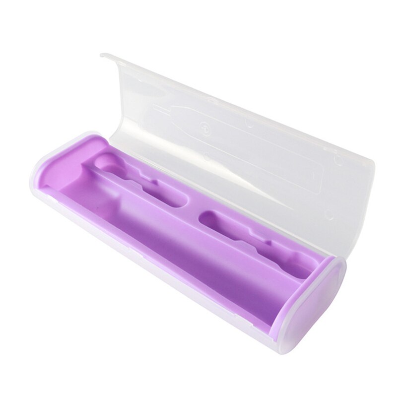 Bærbar elektrisk tandbørste rejsetaske til oral b braun holder kasse udendørs camping tandbørste hoved beskytte dæksel opbevaringsetui: Lilla
