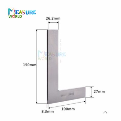 90 Degree Flat Edge Square Carpenter Square Bladed Try Square Angle Square L-shaped Carpenter's Ruler Marking Gauge Carpenter: 150x100 Square 90DEG