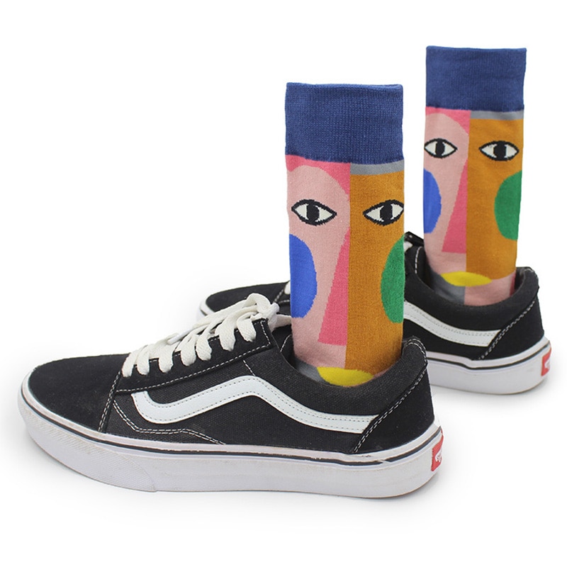 cotton happy socks women swan peace pigeon bird animal socks man colorful picasso art socks primitive tribe crazy men sock funny
