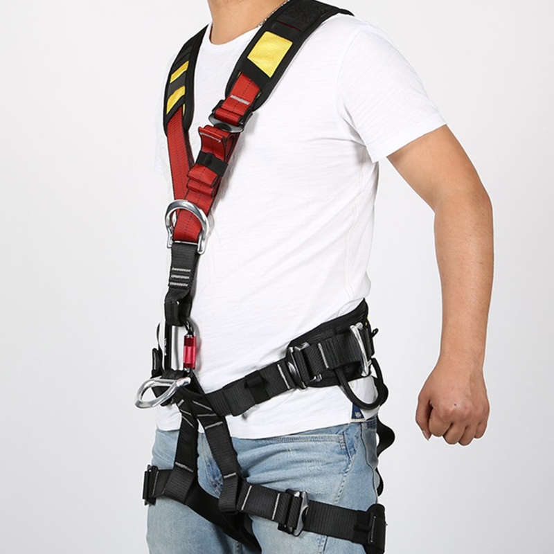 Halvkroppssäkerhetsbälte justerbart klätterbälte för bergsklättring trädklättring brandräddning expanderande träning firning