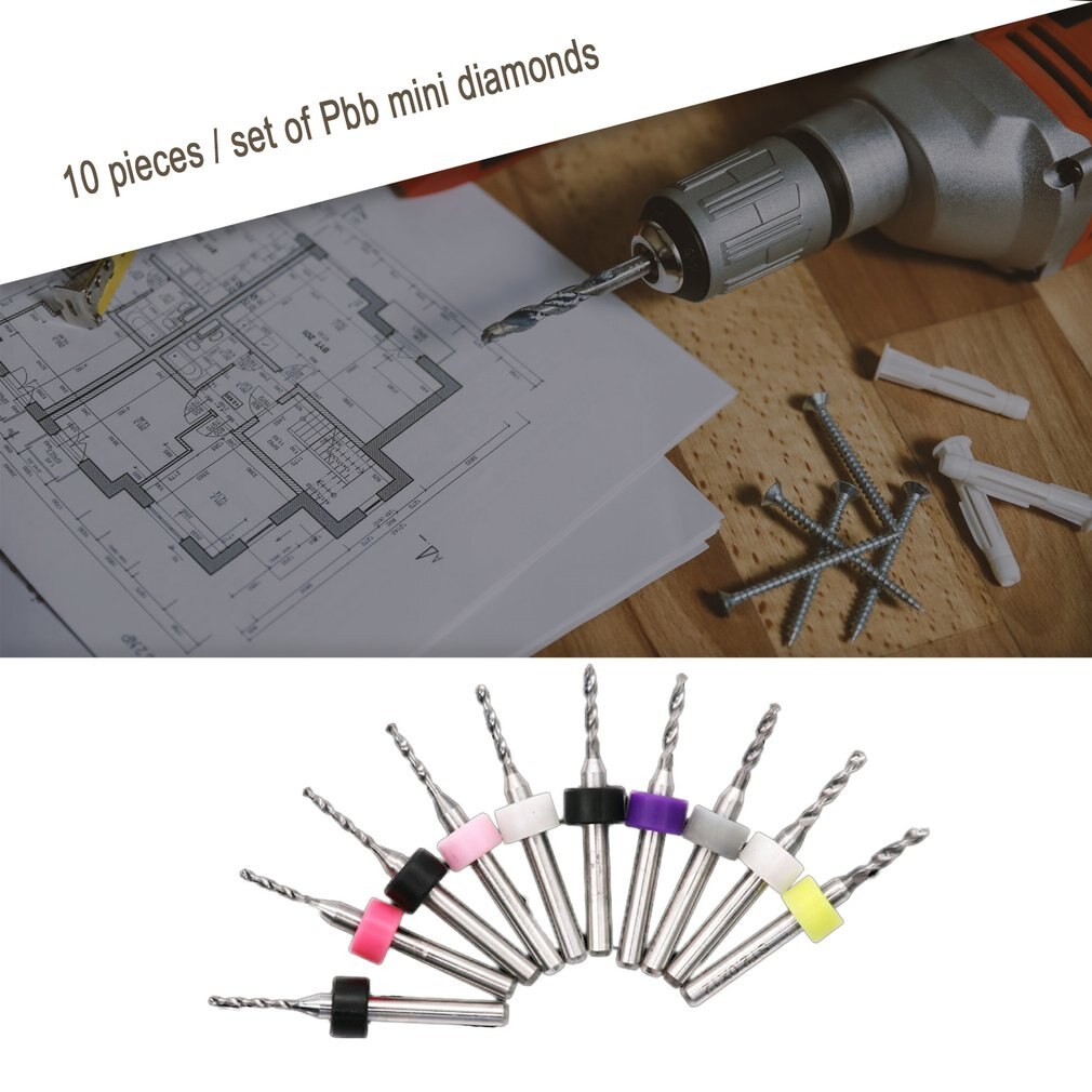 10 Stuks Pcb Mini Boor 0.1-1/ 0.3-1.2/0.6-1.5/1.5-2.4/ 2.1-3.0Mm Tungsten Staal Carbide Voor Printplaat Cnc Boren Machine