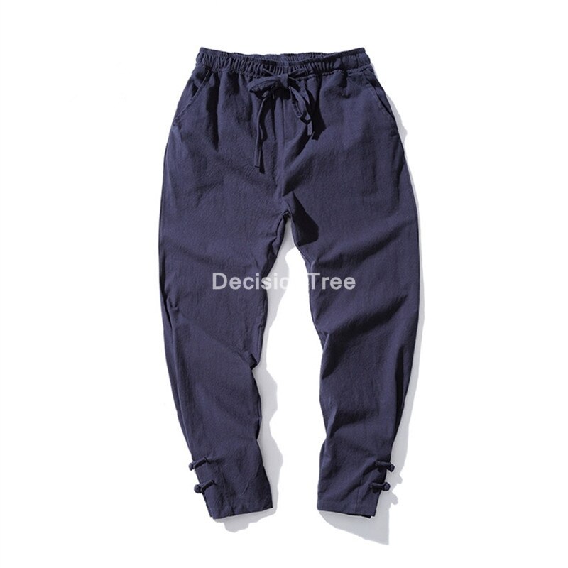 2021 stile cinese kung fu tai wushu pantaloni uomo pantaloni da jogging pantaloni da uomo streetwear pantaloni casual da uomo pantaloni hip-hop in lino allentato